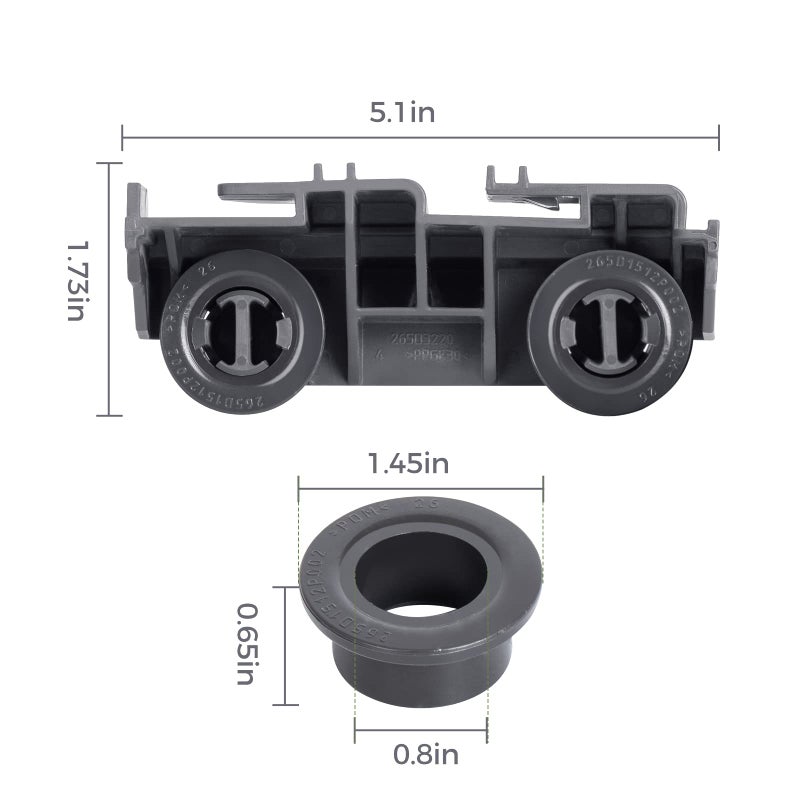 GREALTH طقم عجلات رف غسالة الأطباق WD28X27241 (4 قطع) متوافق مع عجلات الرف السفلي لغسالات أطباق جنرال إلكتريك، يناسب الجانبين الأيمن والأيسر. بديل مطابق تمامًا للأرقام التالية: WD12X28078، WD12X10438، WD12X10439، WD12X10446 - Image 4